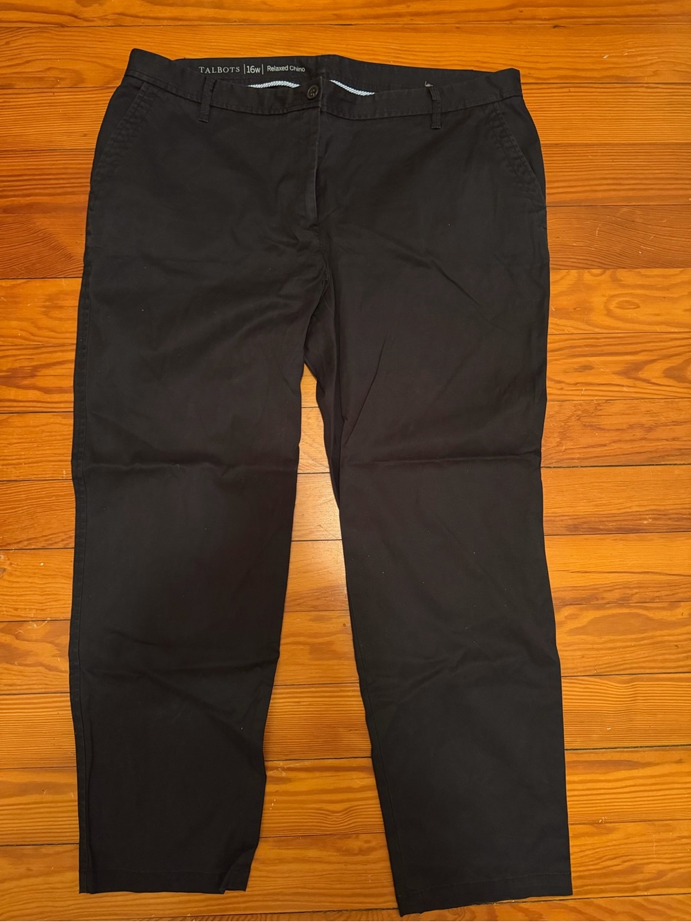 Talbots Relaxed Chino Black Pants Women’s 16W Plus Size
